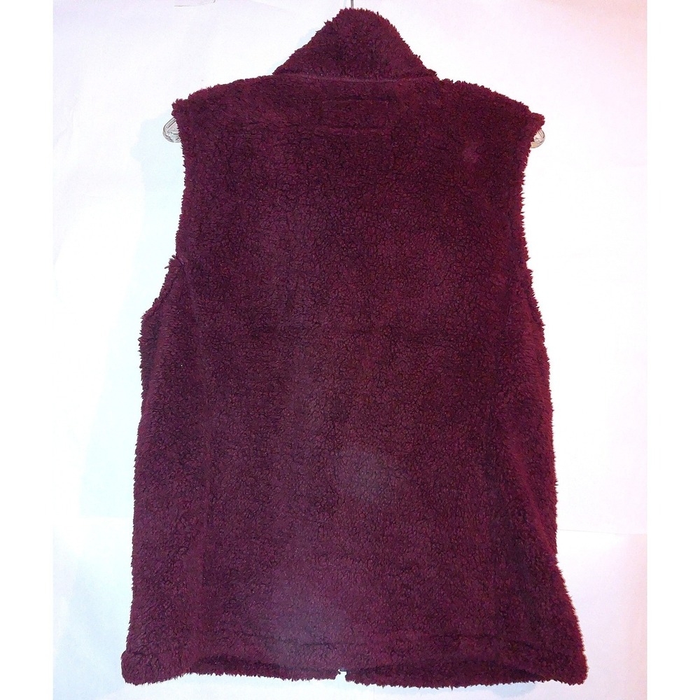 Sage Collective Women's Sherpa Fleece Full Zip Vest Burgundy Plaid Lined  Size M - Picture 6 of 12